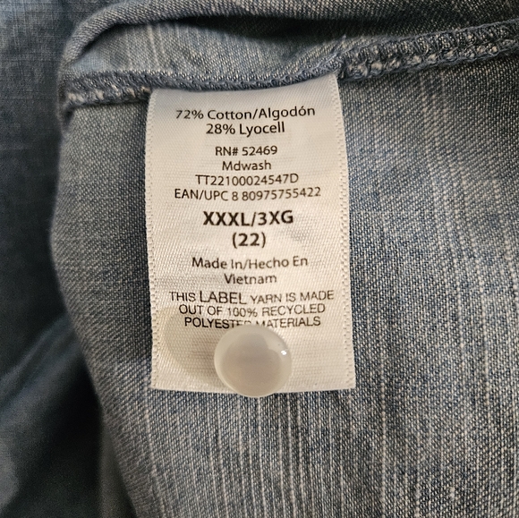 Time and Tru Chambray Denim Dress XXXL (22) - Picture 5 of 5